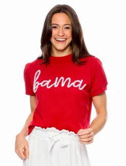Stewart Simmons Tops*The Bama Glitter Script Short Sleeve