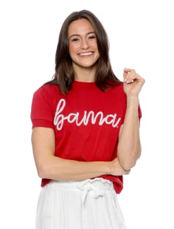 Stewart Simmons Tops*The Bama Glitter Script Short Sleeve