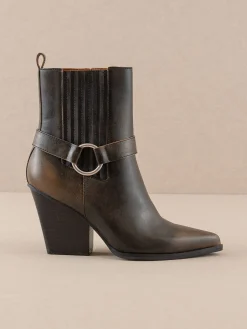 Oasis Society Shoes*The Carson | Distressed Leather Moto Bootie