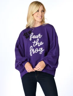Stewart Simmons Outerwear*The Fear The Frog Glitter Script Balloon Pullover
