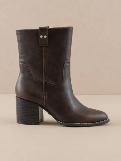 Oasis Society Shoes*The Jennie | Distressed Leather Bucket Bootie