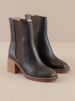 Oasis Society Shoes*The Olivia | Espresso Chelsea Heel Boots