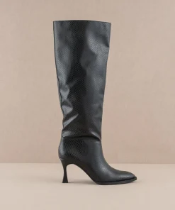 Oasis Society Shoes*The Vanessa | Reptile Print Knee High Boot