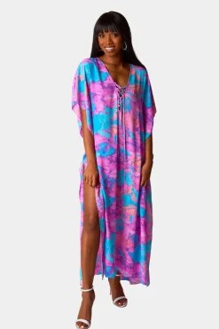 BuddyLove Clothing Label Vacation Dresses | Bump Friendly*Tortolla Caftan Maxi Dress - Electro Pop