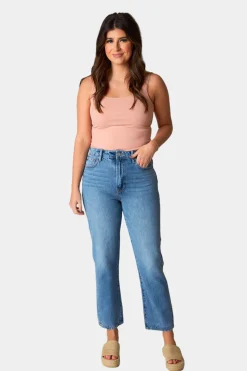 Hidden Bottoms*Tracey Classic Straight Jean - Medium Wash