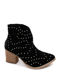 Naughty Monkey Shoes*Twilight Studded Heeled Ankle Boot in Black