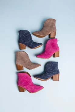 Naughty Monkey Shoes*Twilight Studded Heeled Ankle Boot in Black