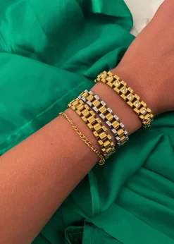 Chansuttpearls Jewelry*TWO TONED WATCH BAND BRACELET