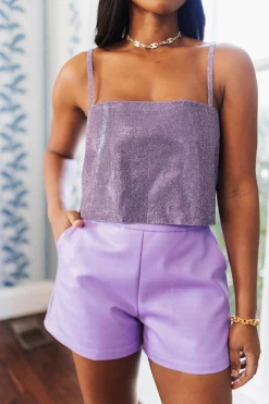 BuddyLove Clothing Label Bottoms*Vince Vegan Leather Shorts - Lavender