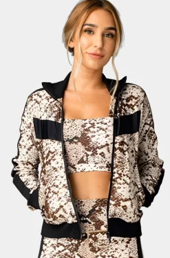 BuddyLove Clothing Label Outerwear*Vonn Elastic Long Sleeve Zip Up Jacket - Snake Skin