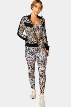 BuddyLove Clothing Label Outerwear*Vonn Elastic Long Sleeve Zip Up Jacket - Cheetah