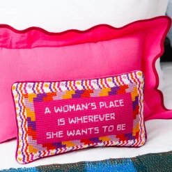 Furbish Studio Home & Gift*Wherever She Wants Needlepoint Pillow