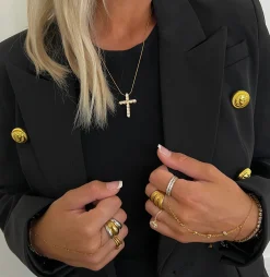 Chansuttpearls Jewelry*XL DIAMOND CROSS NECKLACE
