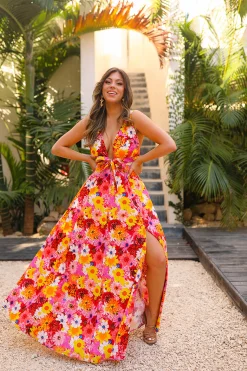 BuddyLove Clothing Label Sleeveless Dresses | Vacation Dresses*Zena Plunging Neck Maxi Dress - Sunshine