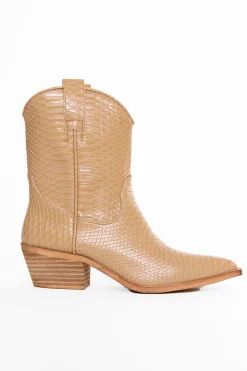 ShuShop Shoes*Zou Zou Booties- Taupe Snake